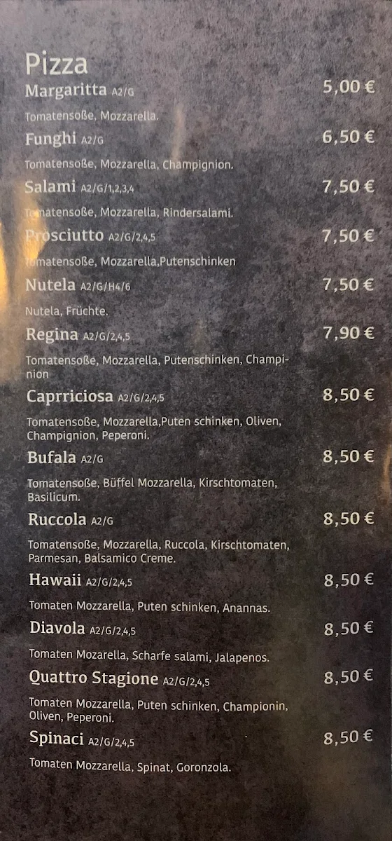 Speisekarte, Arriva Pizzeria Rosenheim
