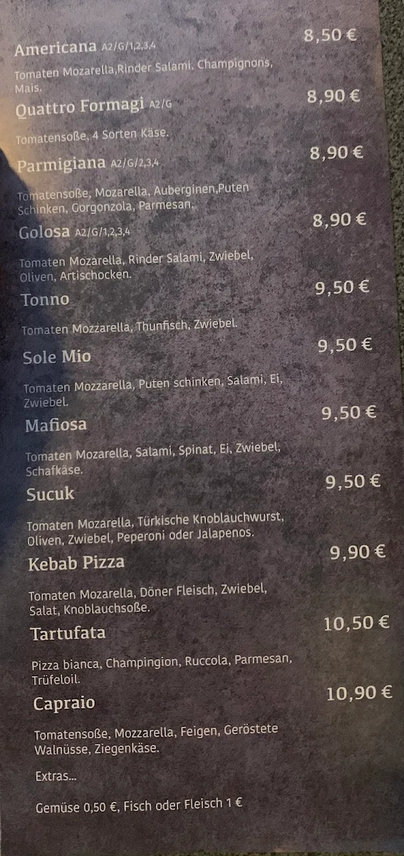 Speisekarte, Arriva Pizzeria Rosenheim