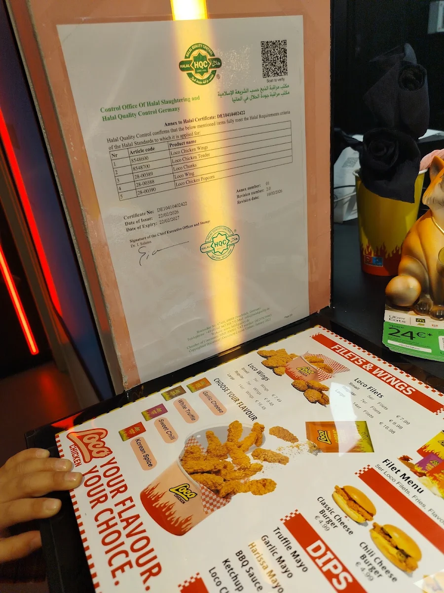 Speisekarte, Loco Chicken Aachen