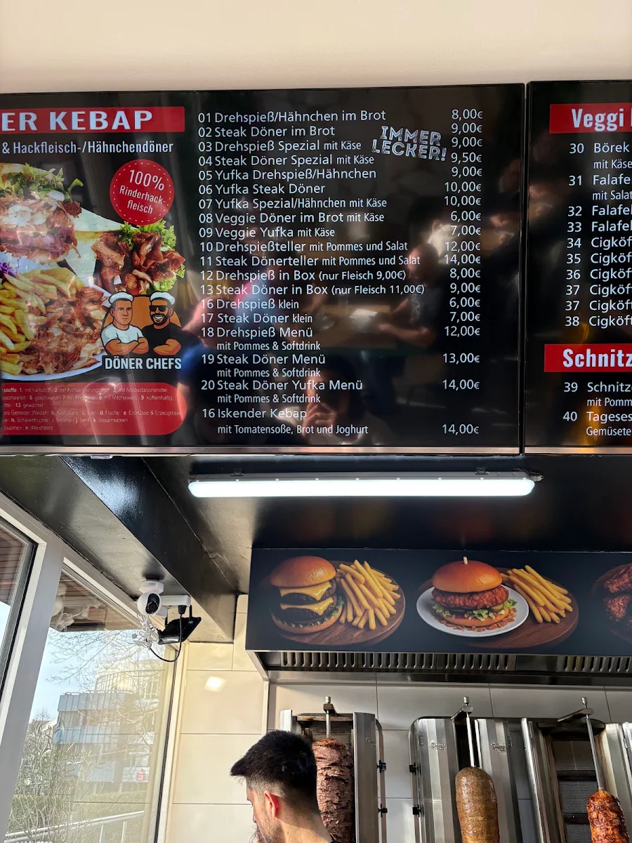 Speisekarte, Döner Chefs