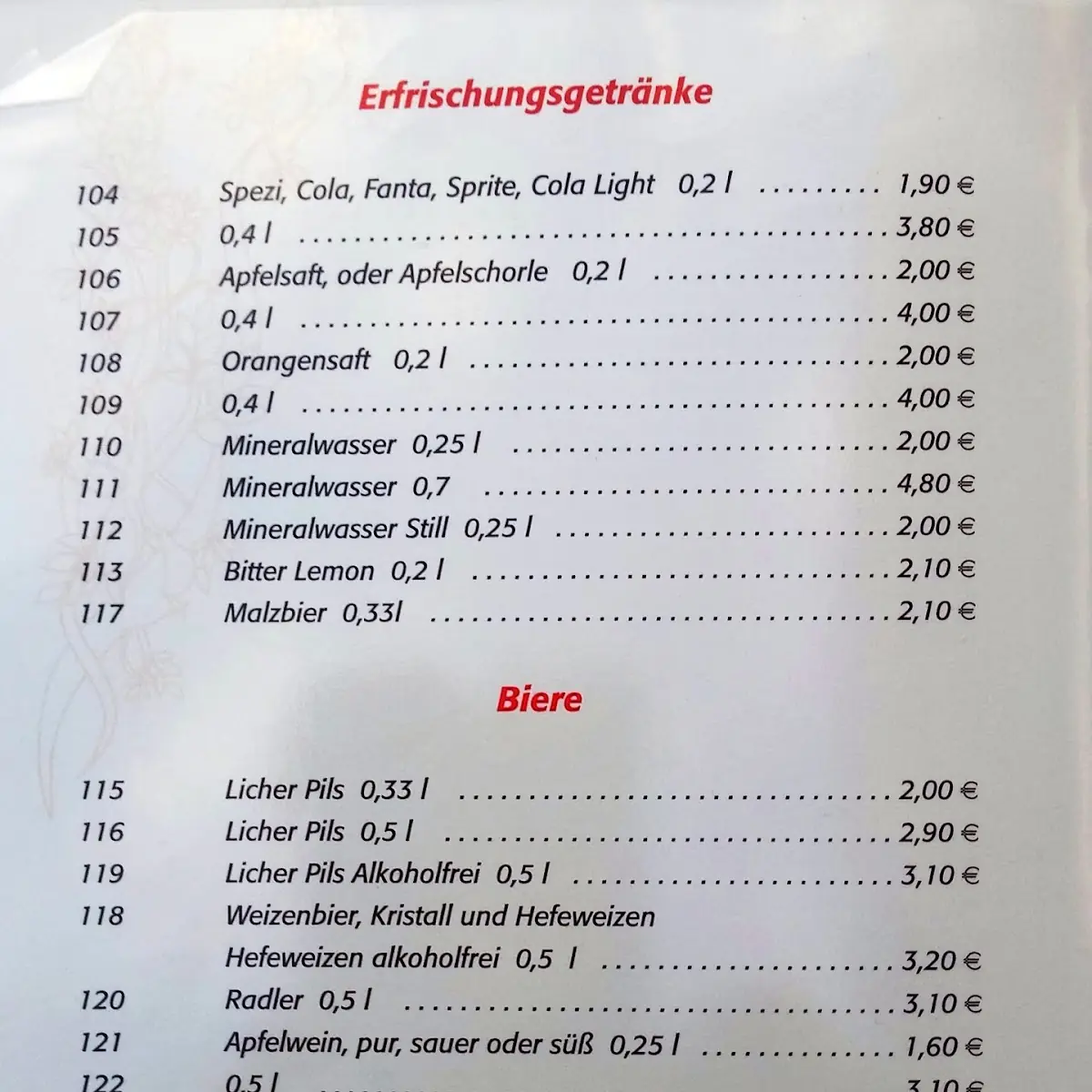 Speisekarte photo 2