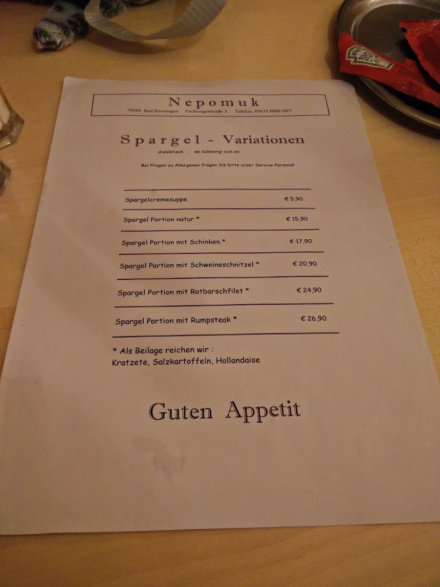 Speisekarte photo 1