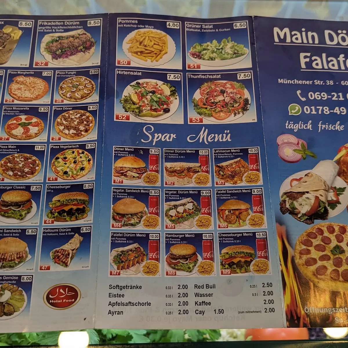 Speisekarte, Main Döner & Falafel