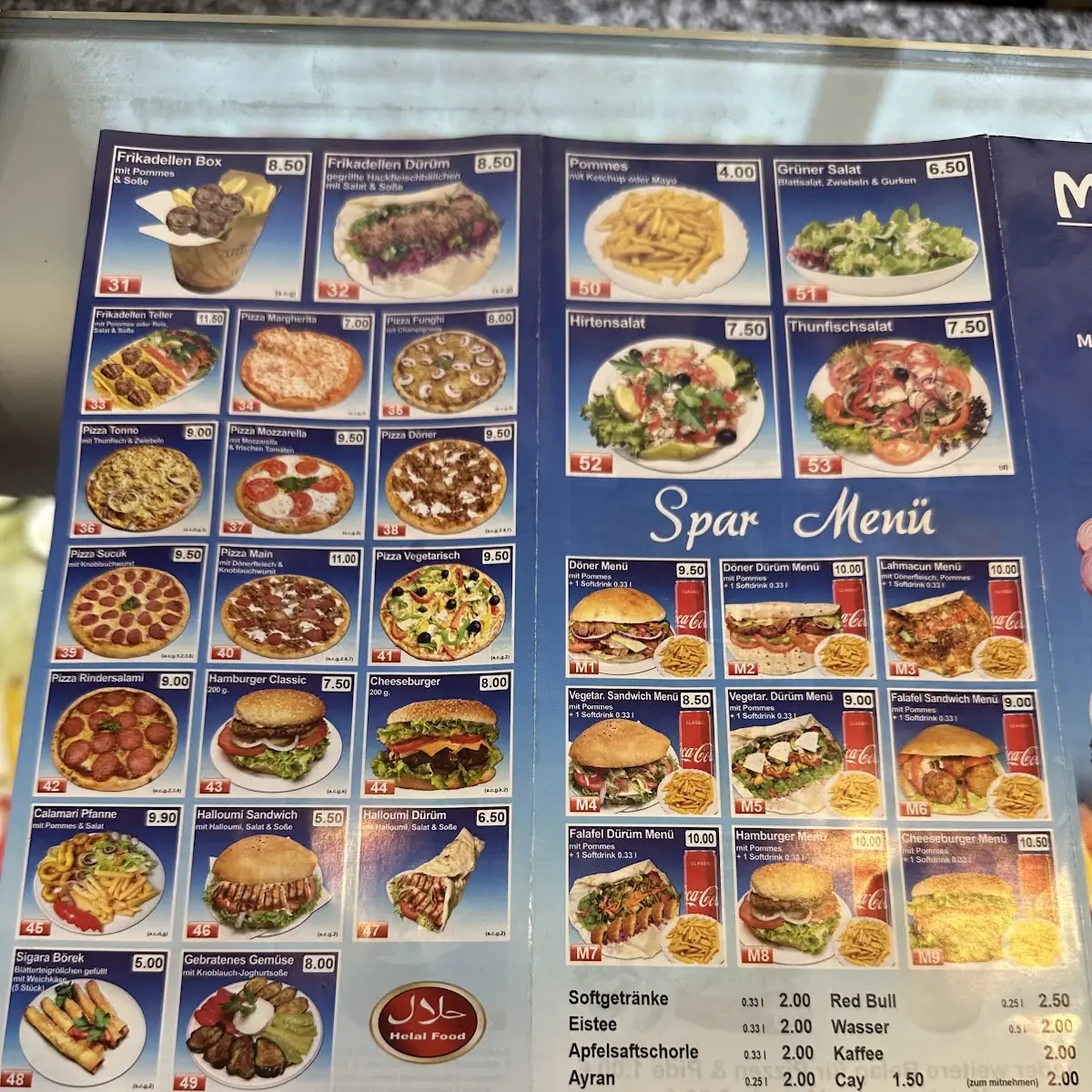 Speisekarte, Main Döner & Falafel