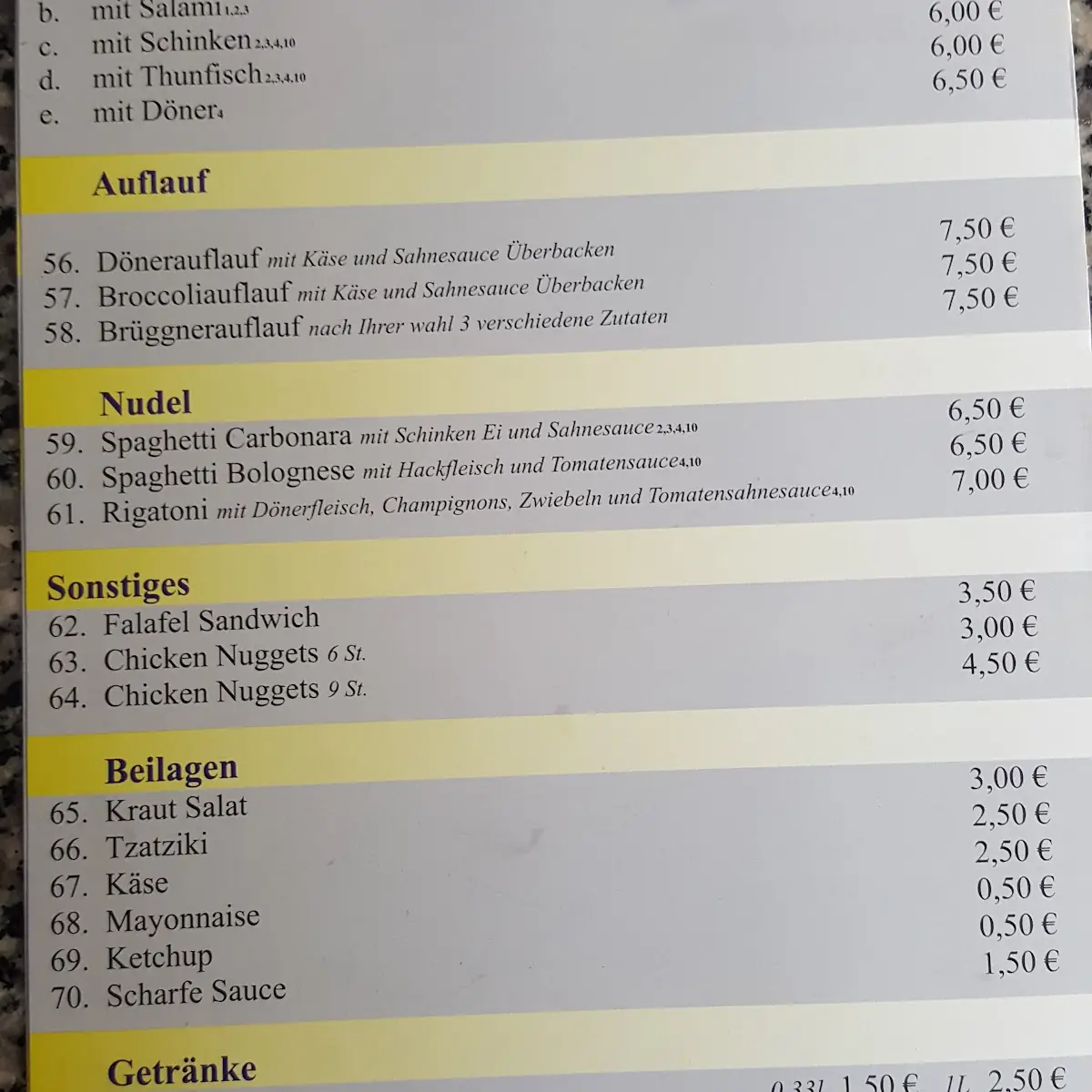 Speisekarte photo 5