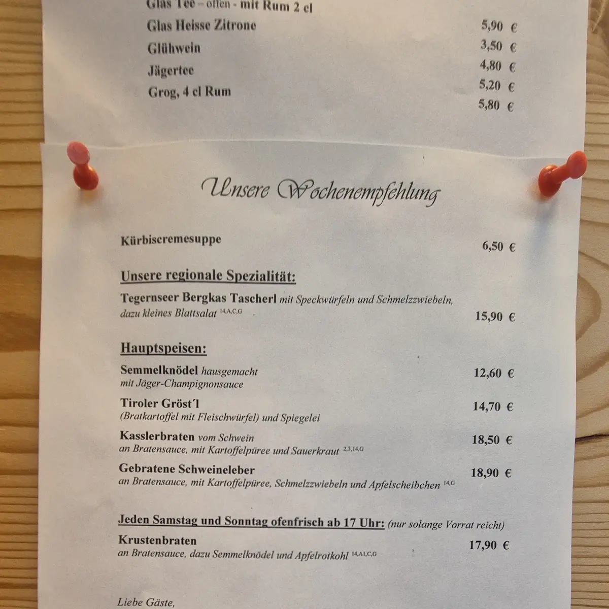 Speisekarte photo 5