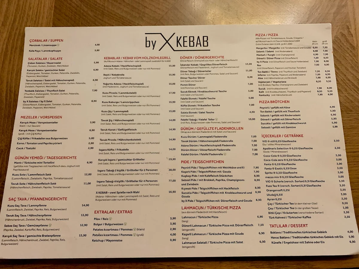 Speisekarte, by X KEBAB