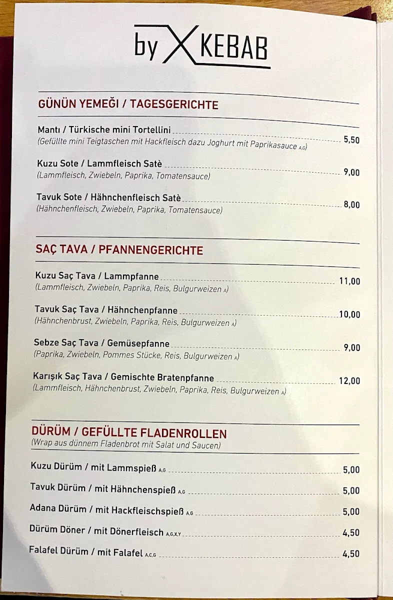 Speisekarte, by X KEBAB