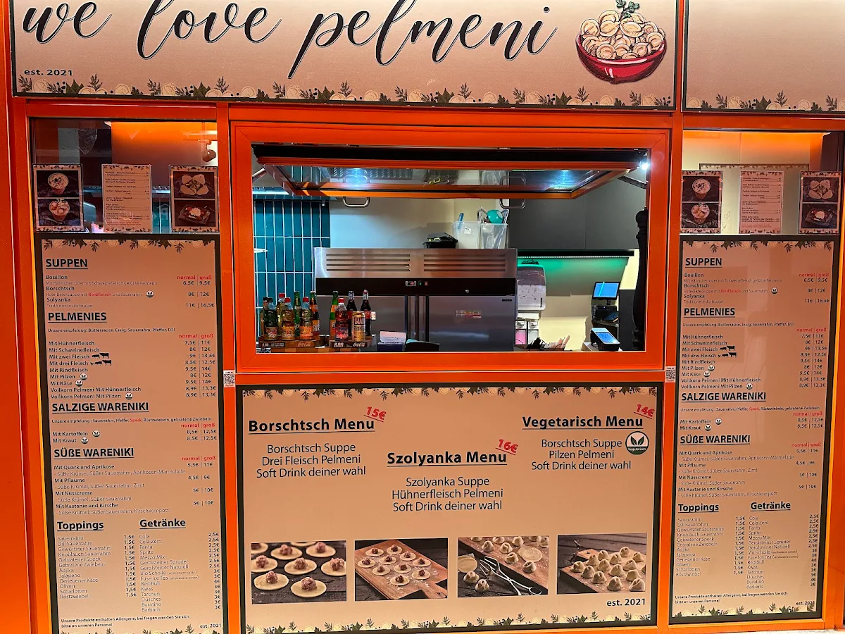 Speisekarte, we love pelmeni