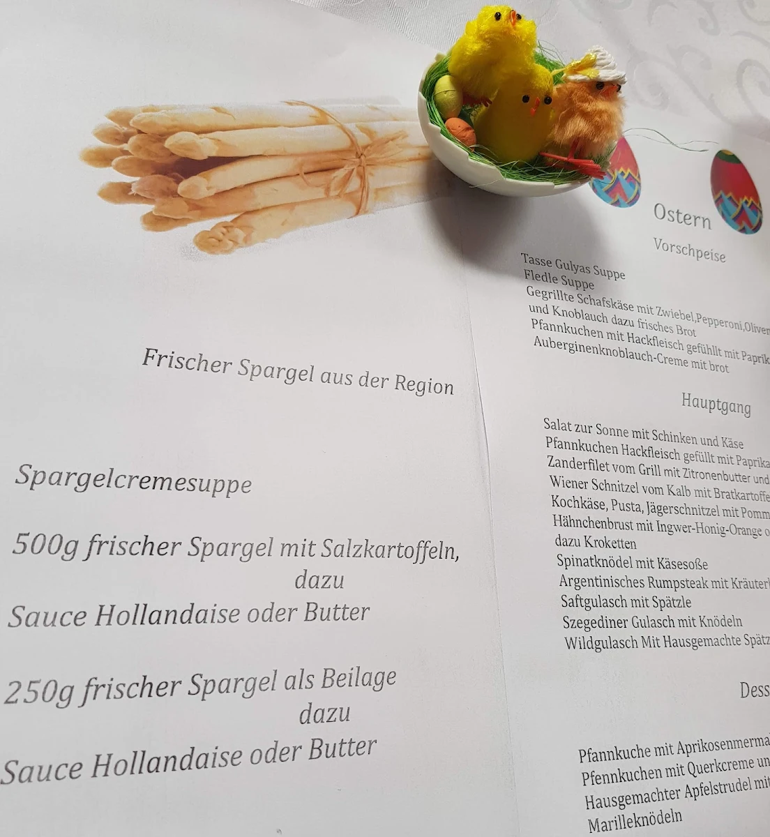 Speisekarte, Zur Sonne