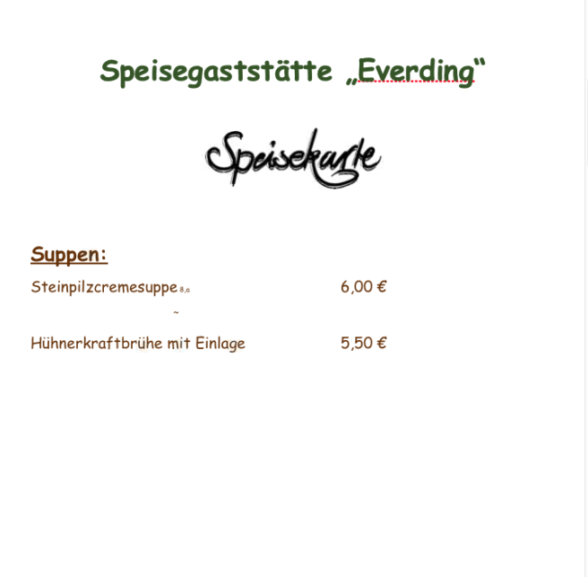 Speisekarte photo 6