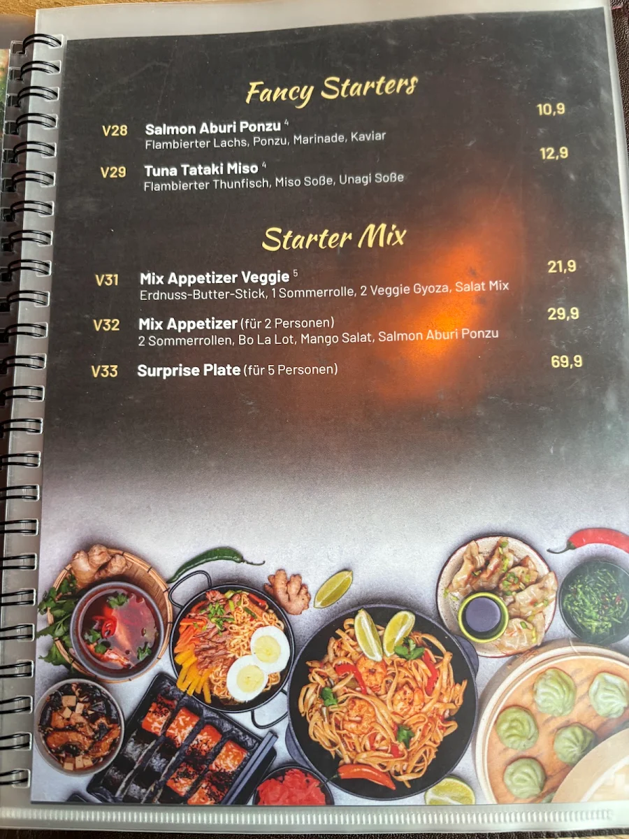 Speisekarte, NAMI Asia Cuisine