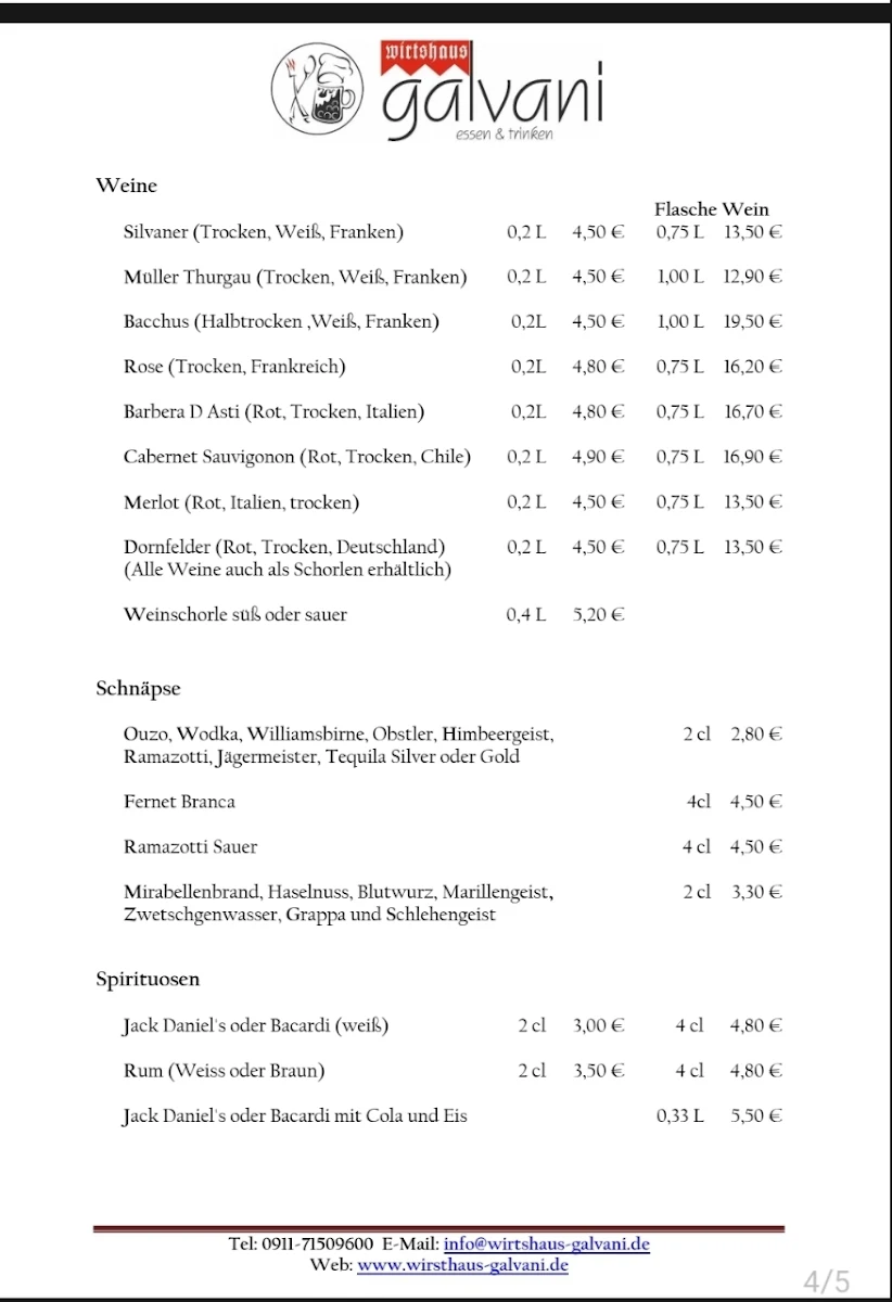 Speisekarte, Das Südlokal