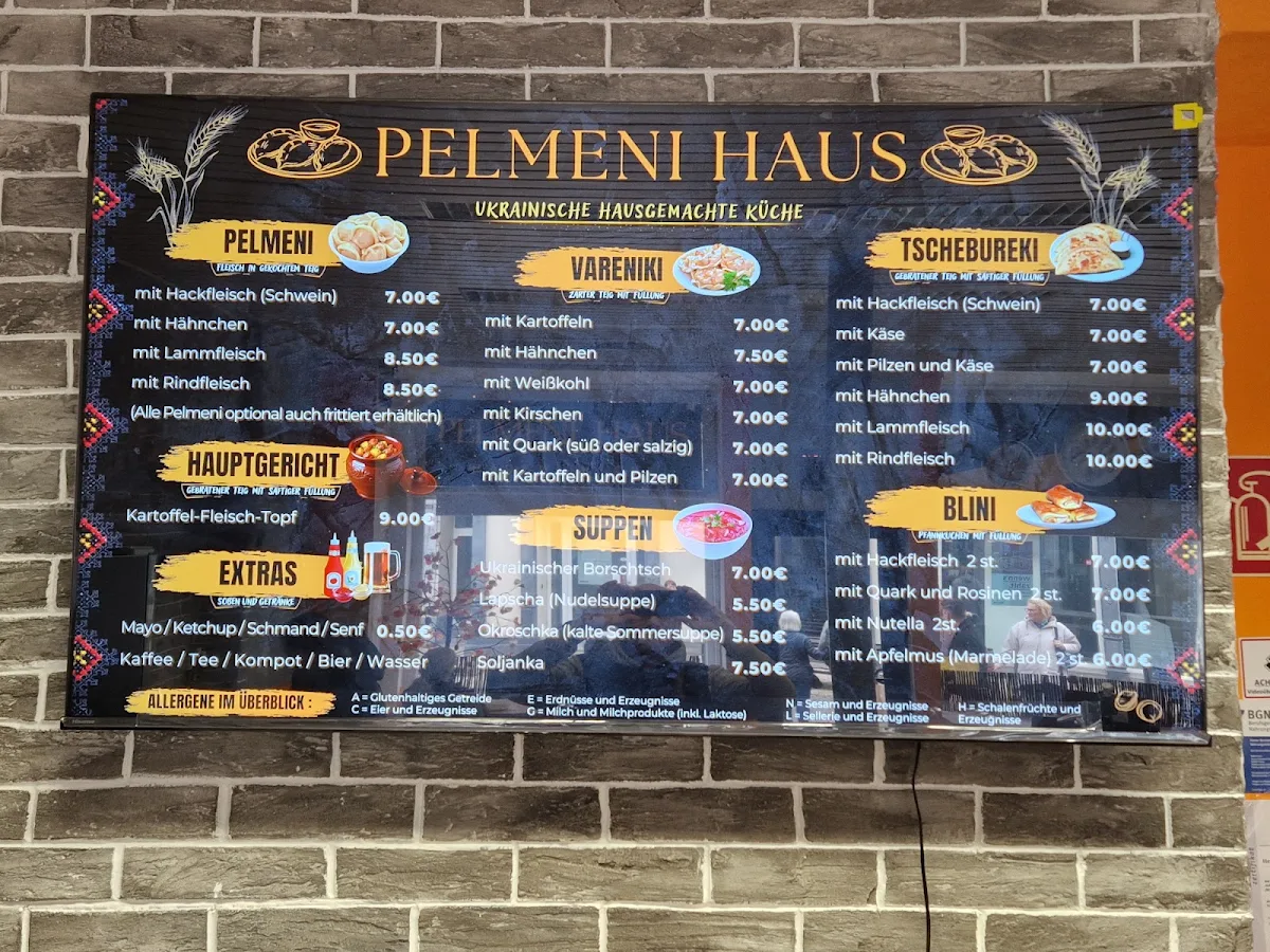 Speisekarte, Pelmeni Haus