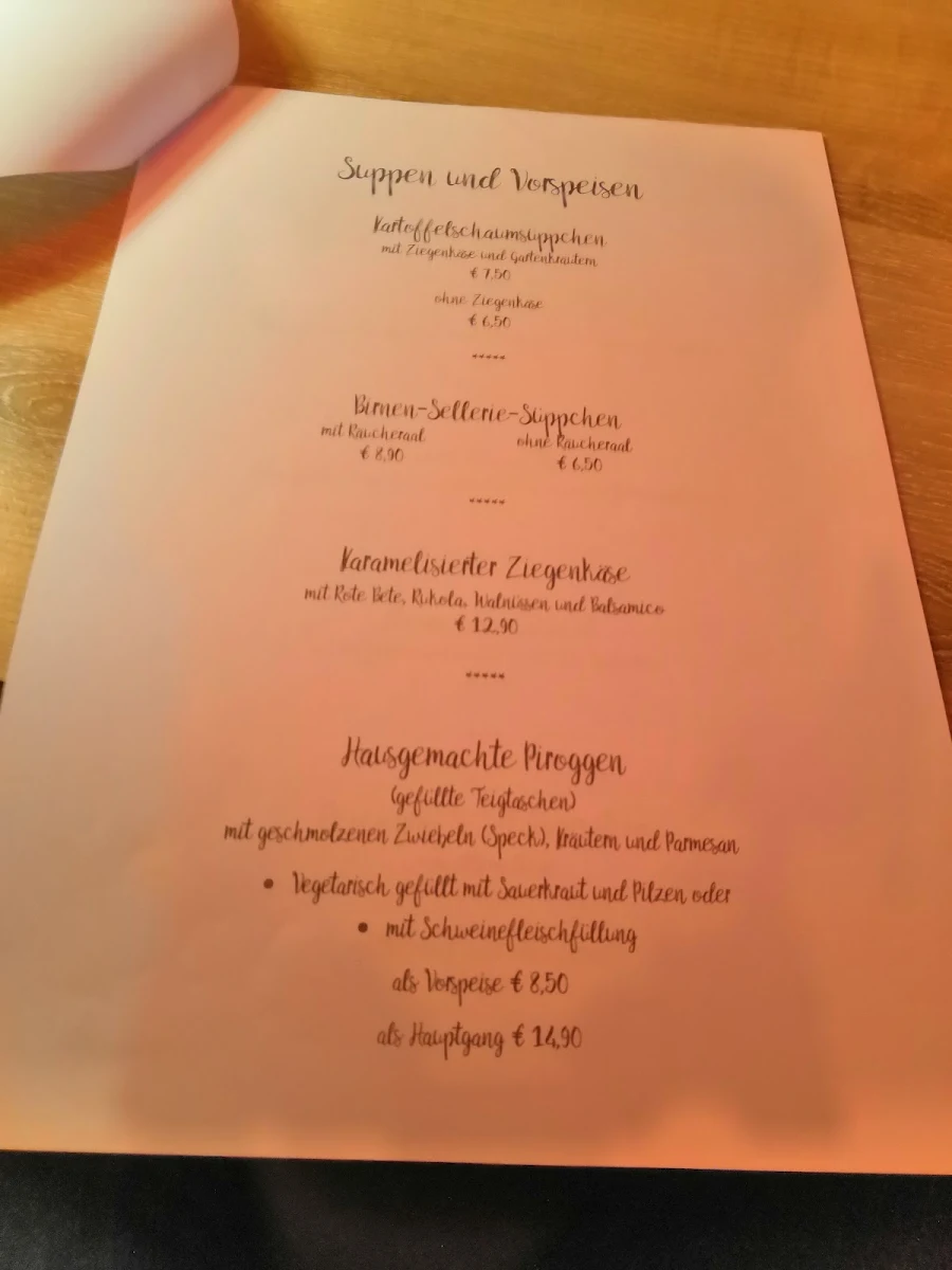Speisekarte, Restaurant "Zum Deichgrafen"