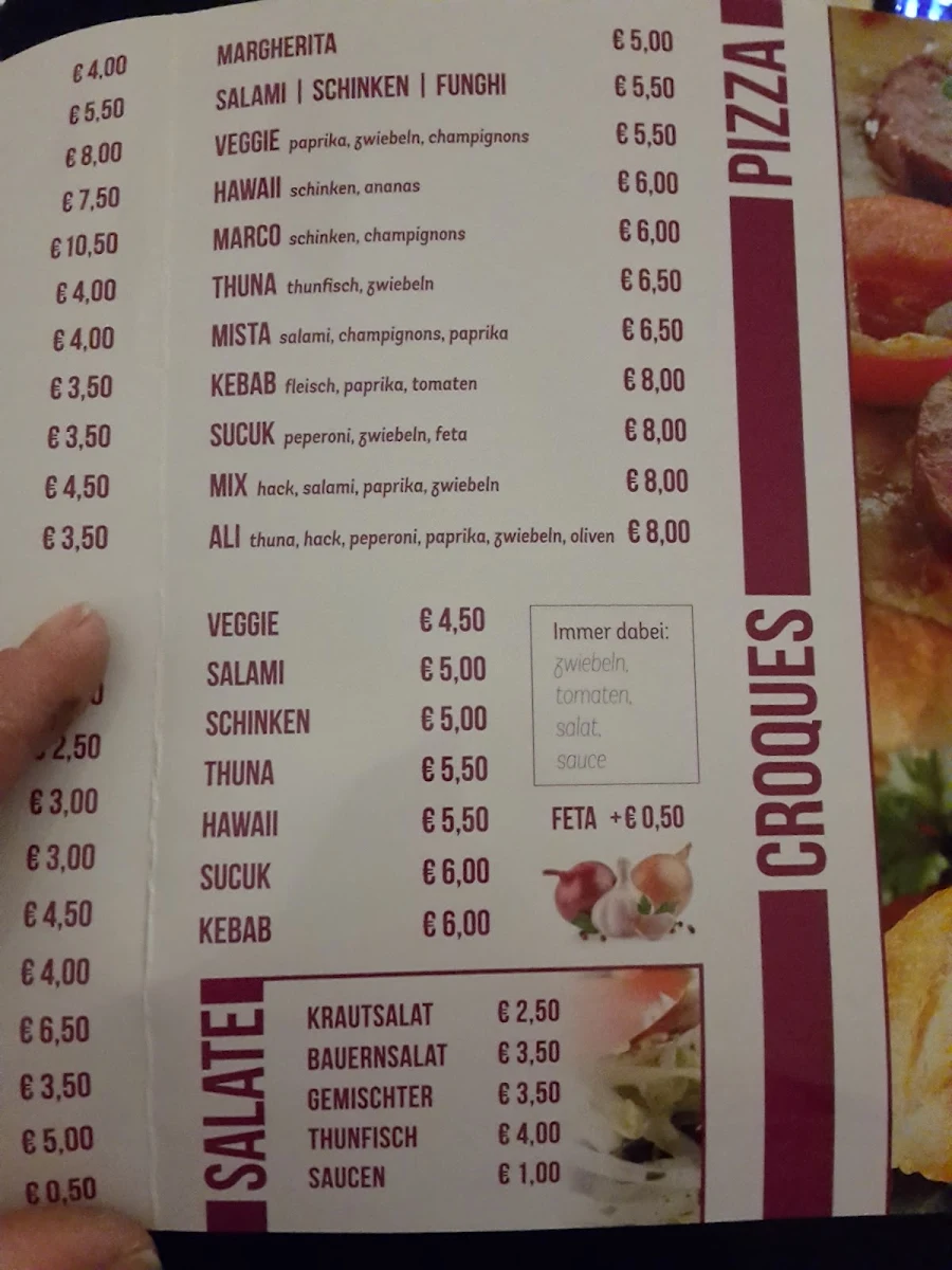 Speisekarte, Döner Ali Schlutup