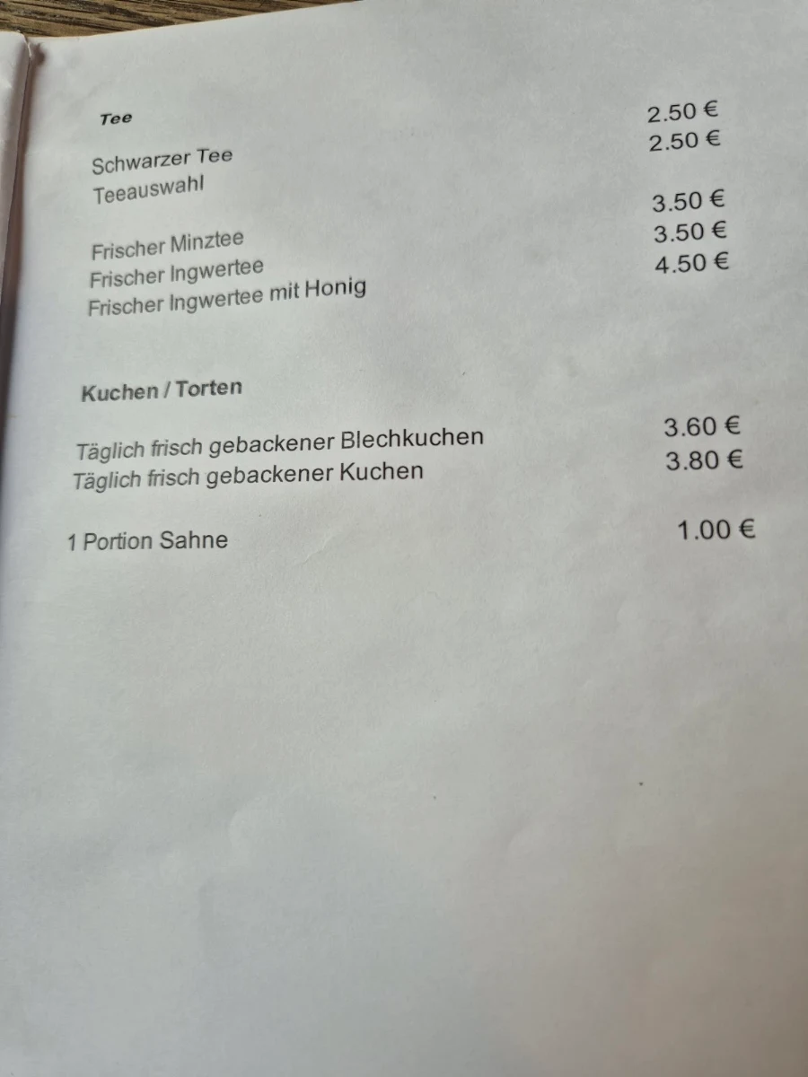 Speisekarte, Im kühlen Grunde