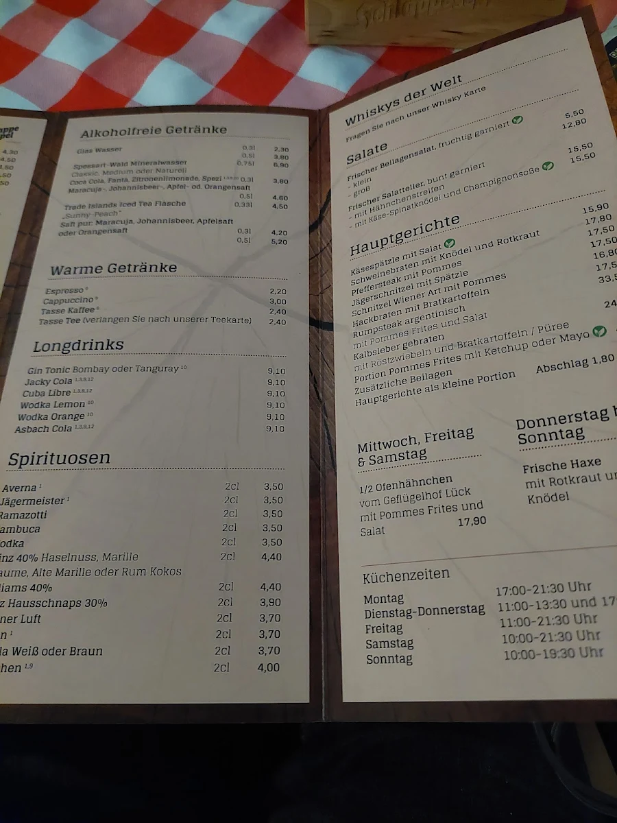 Speisekarte, Der Biersepp