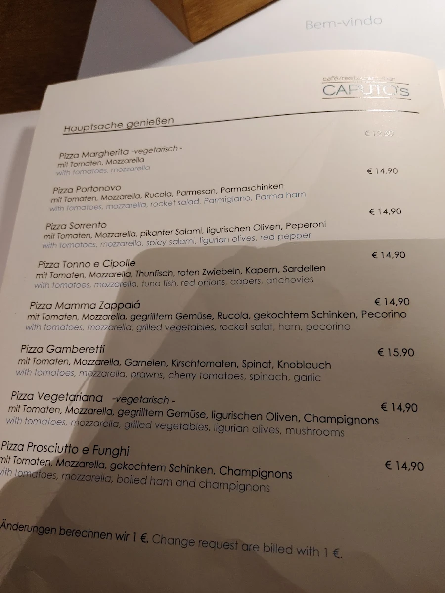 Speisekarte, Caputo's