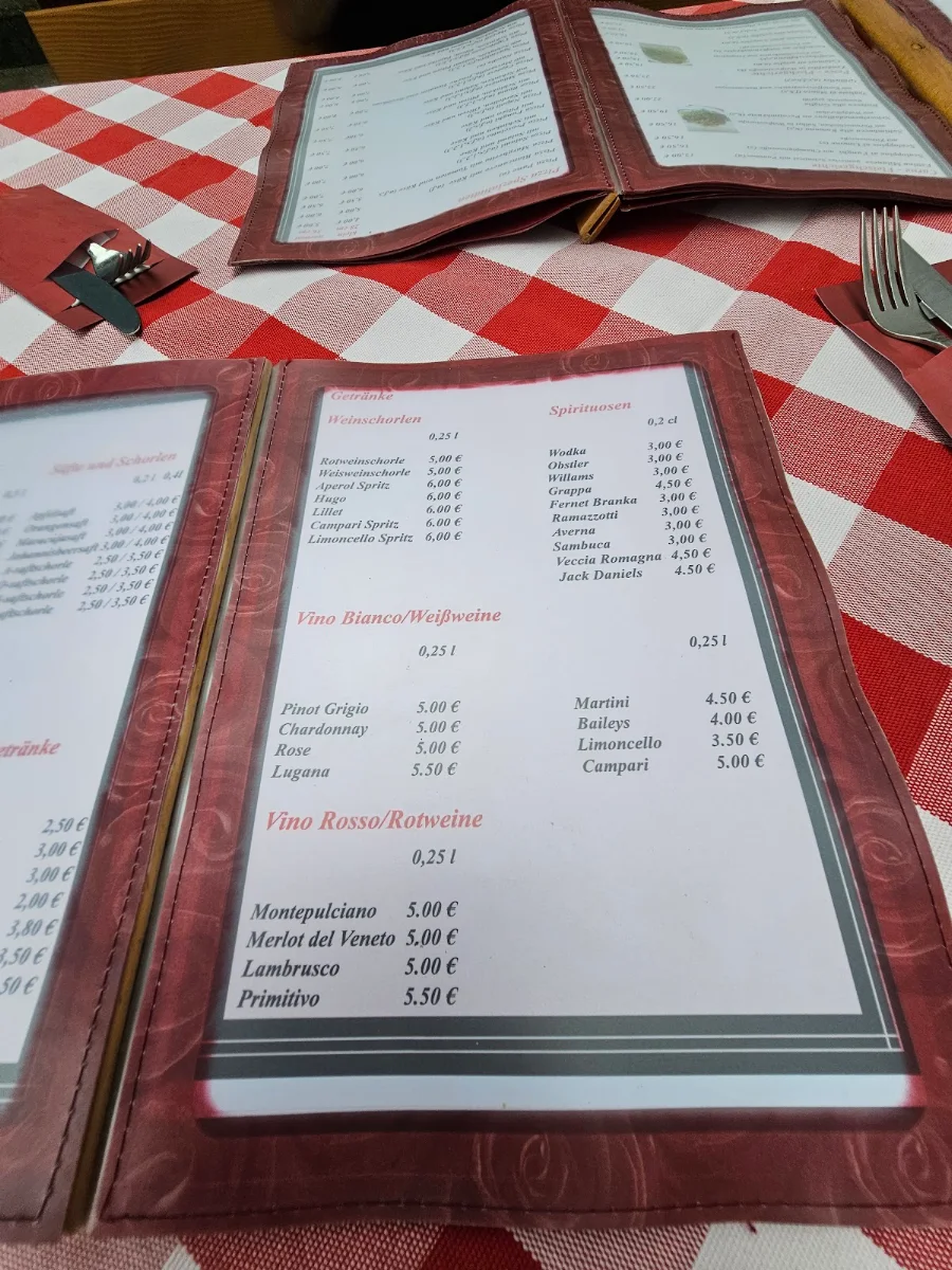 Speisekarte, Pizzeria Etna