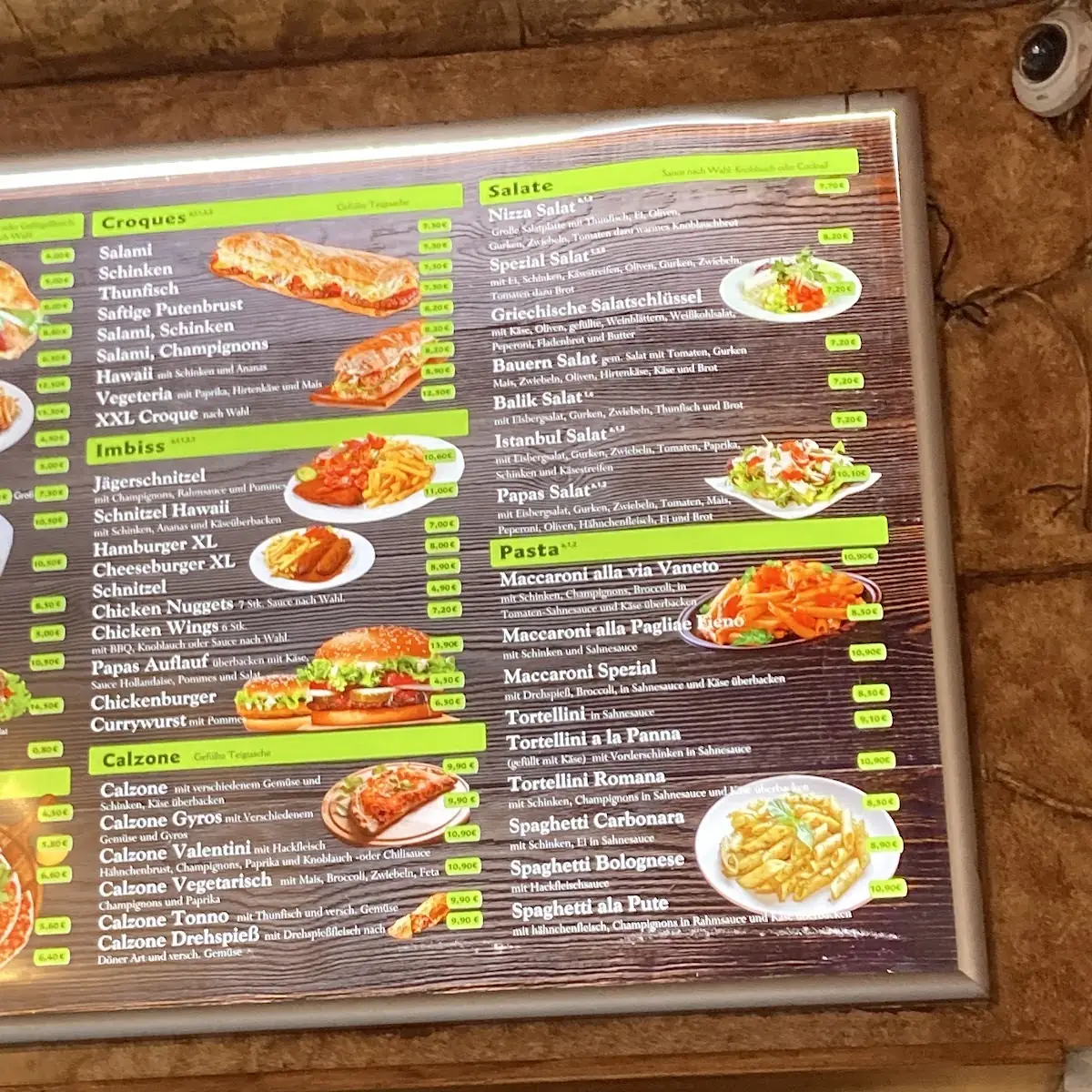 Speisekarte, Papas Steak, Döner und Steinofen Pizzeria