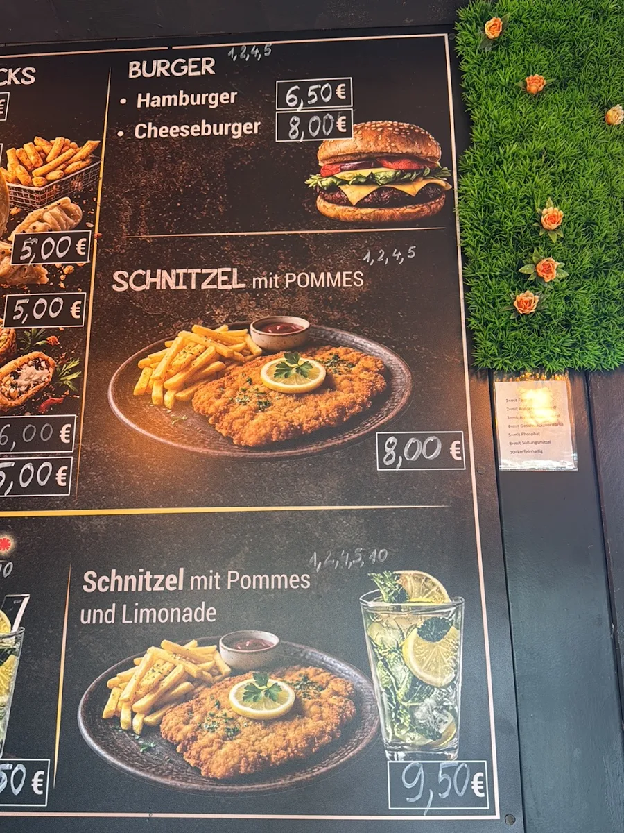 Speisekarte, Snack Point Schloss Moritzburg