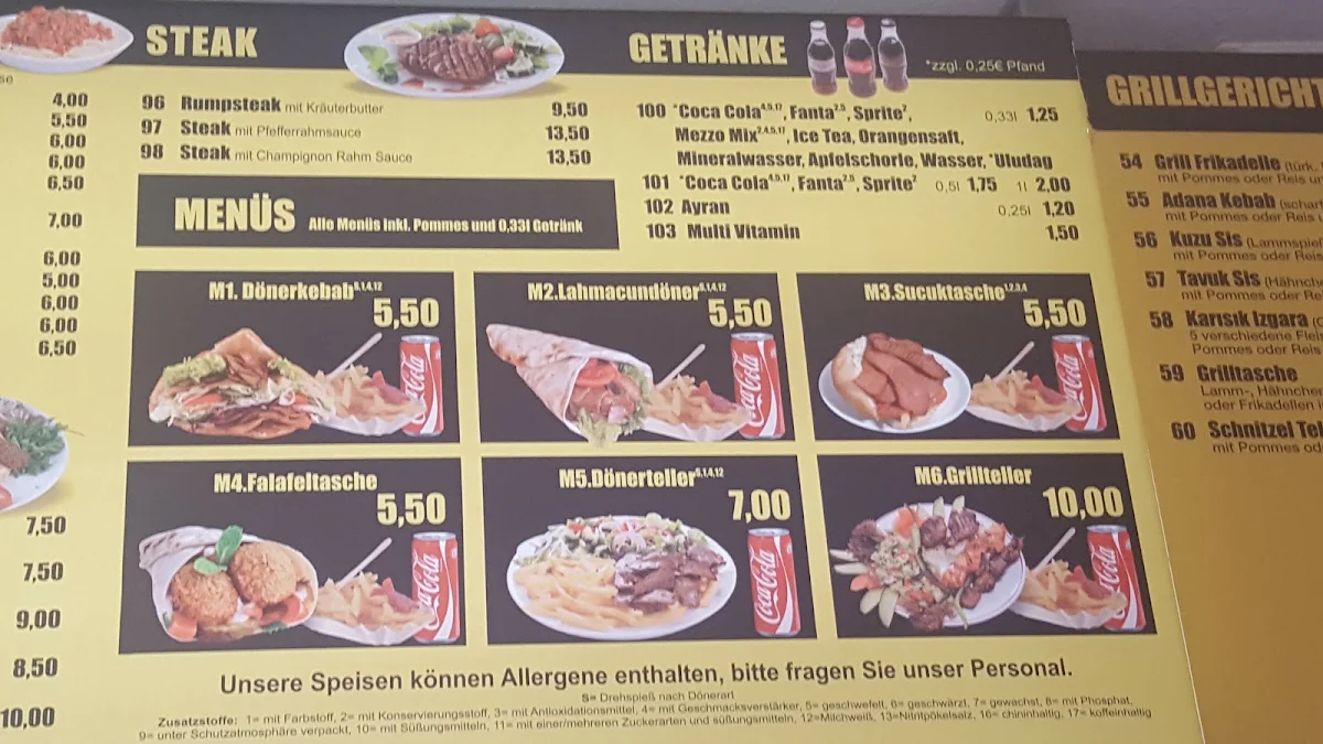 Speisekarte, Holzwickede Grill - Pizza - Pasta - Döner - Schnitzel - Imbiss