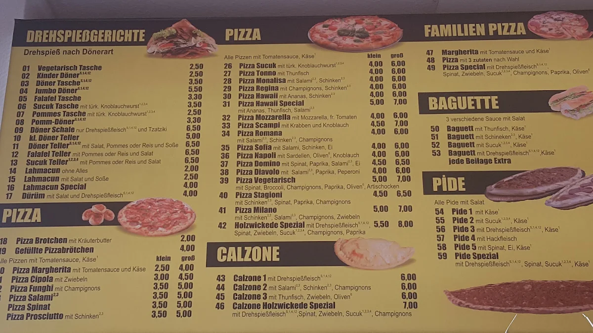 Speisekarte, Holzwickede Grill - Pizza - Pasta - Döner - Schnitzel - Imbiss