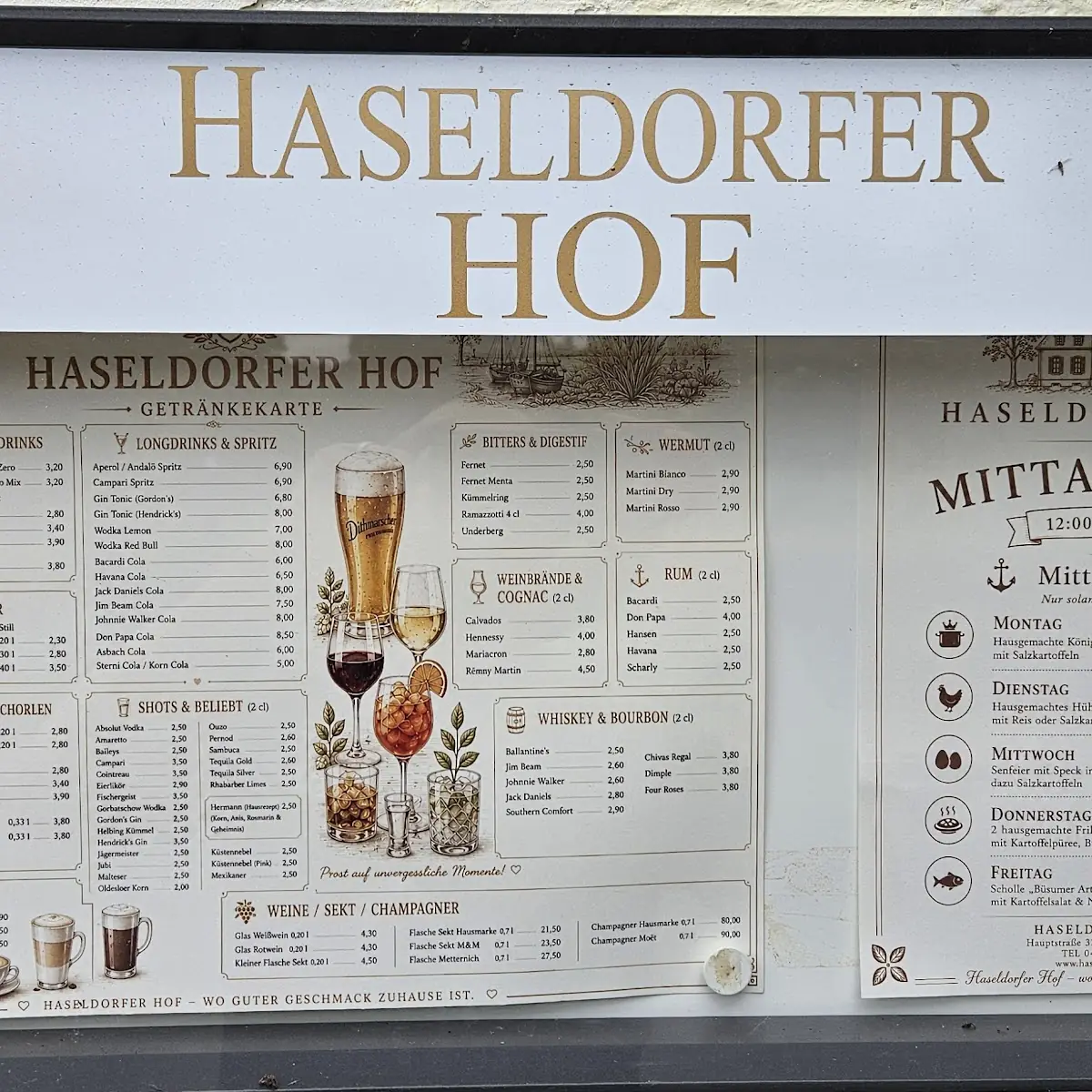 Speisekarte, Haseldorfer Hof