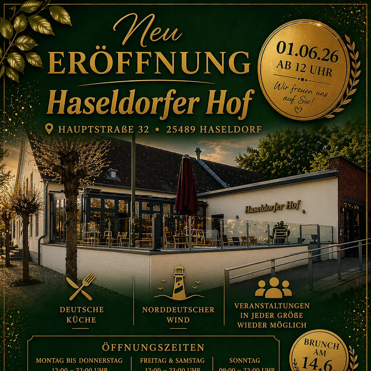 Speisekarte, Haseldorfer Hof