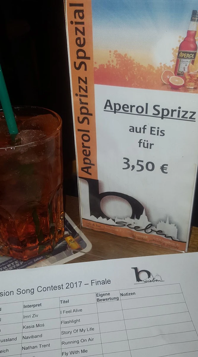 Speisekarte, b sieben
