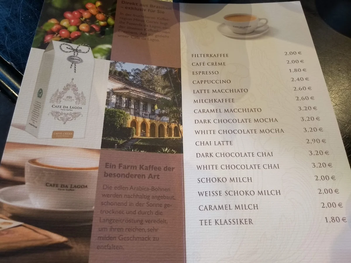 Speisekarte, Café Sandkorn Bäckerei und Konditorei Tiedemann GmbH