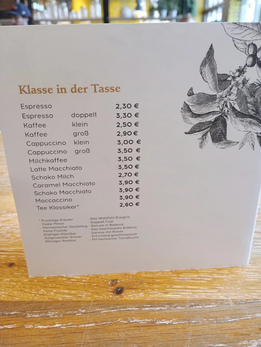 Speisekarte, Café Sandkorn Bäckerei und Konditorei Tiedemann GmbH
