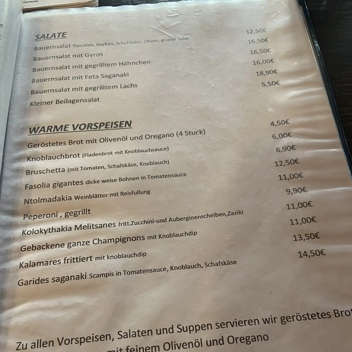Speisekarte photo 1