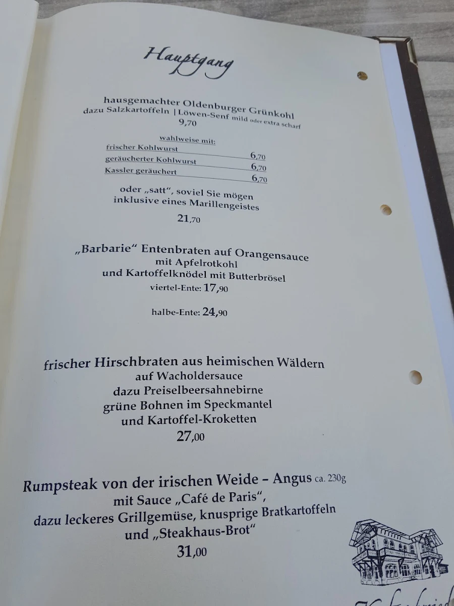 Speisekarte, Meine Kupferschmiede