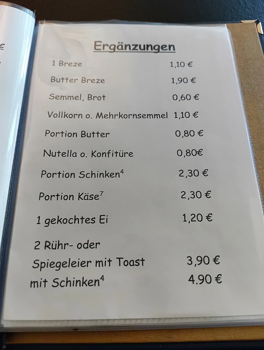 Speisekarte, Bäckerei Treffer Inh. Manuela Zink