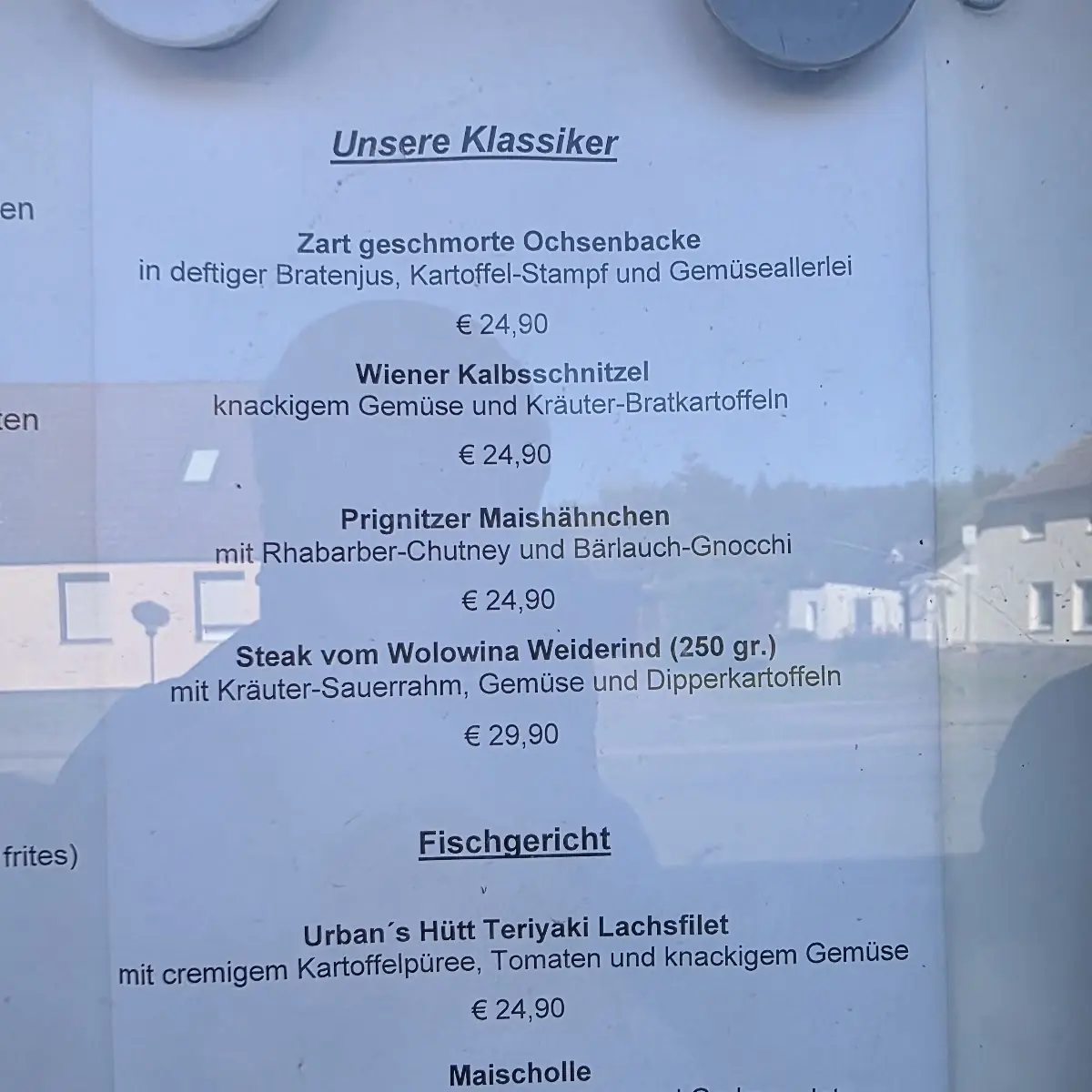 Speisekarte, Restaurant Urban´s Hütt