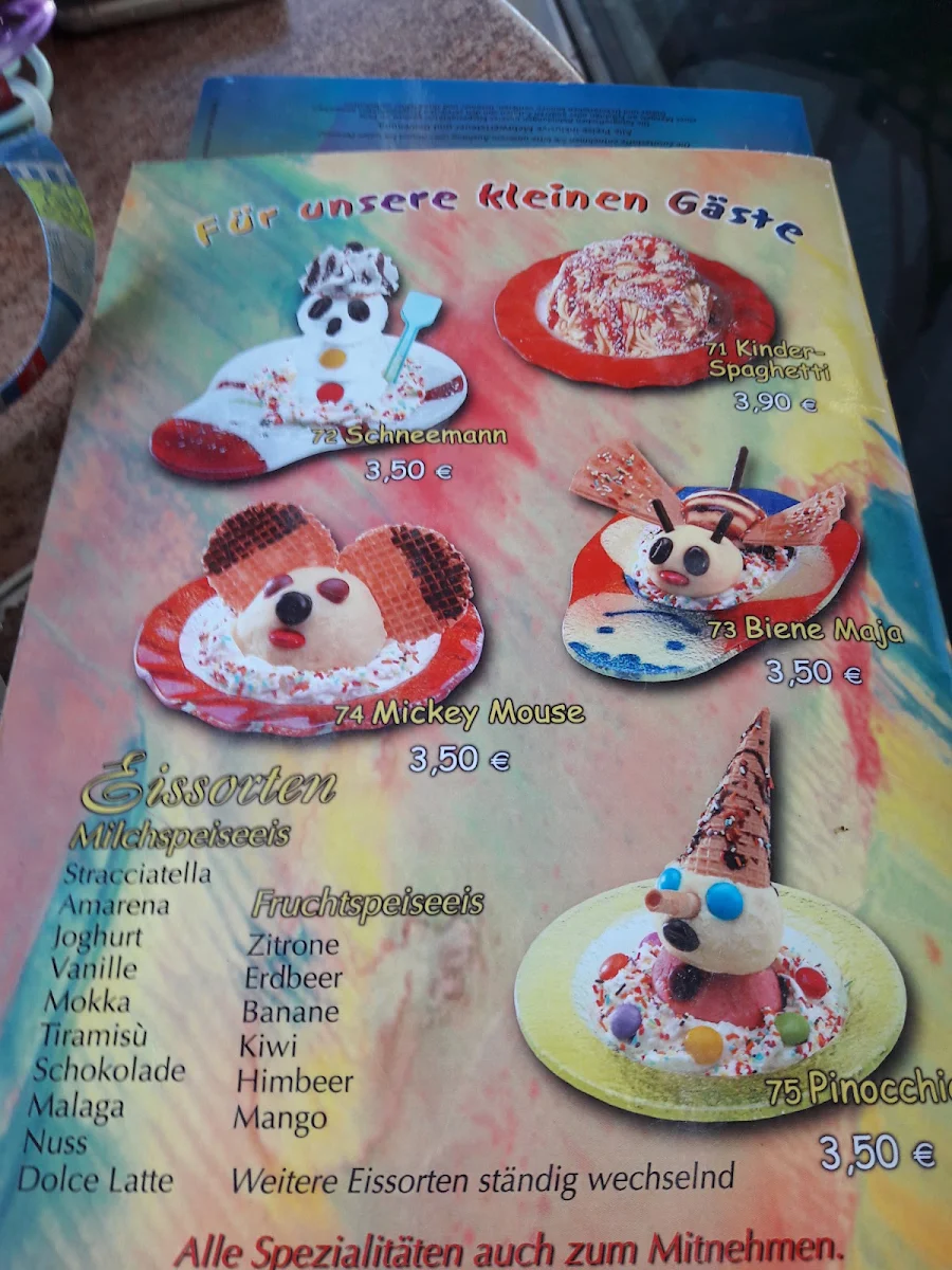 Speisekarte, Vivaldi das Eiscafé (Merscheid)