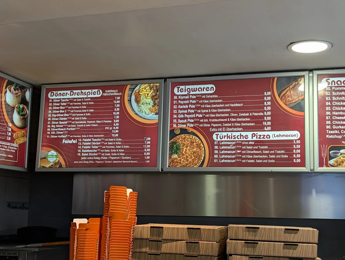 Speisekarte, Gök Imbiss Bäckerei