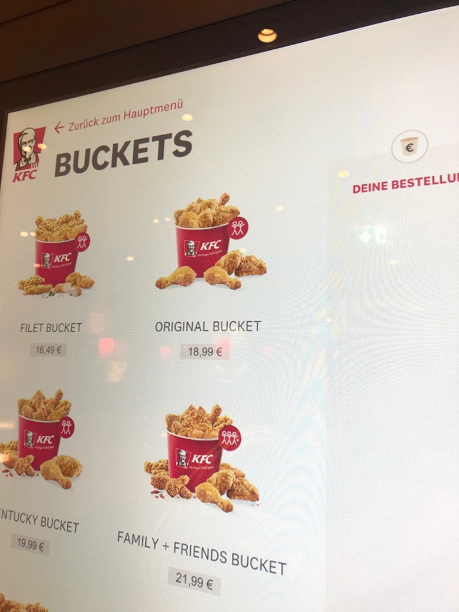 Speisekarte, Kentucky Fried Chicken