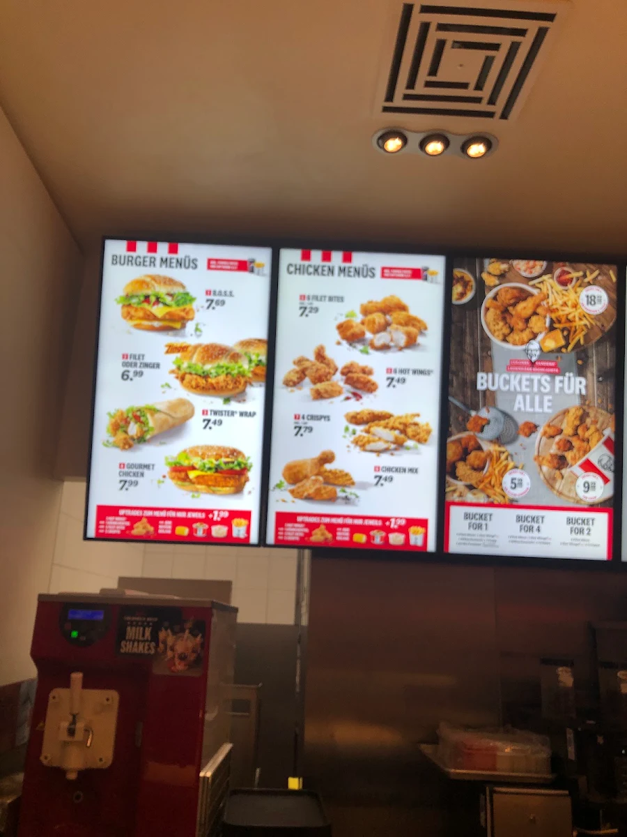 Speisekarte, Kentucky Fried Chicken