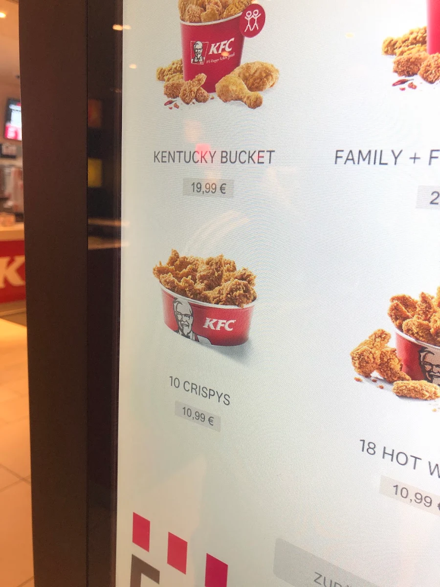 Speisekarte, Kentucky Fried Chicken