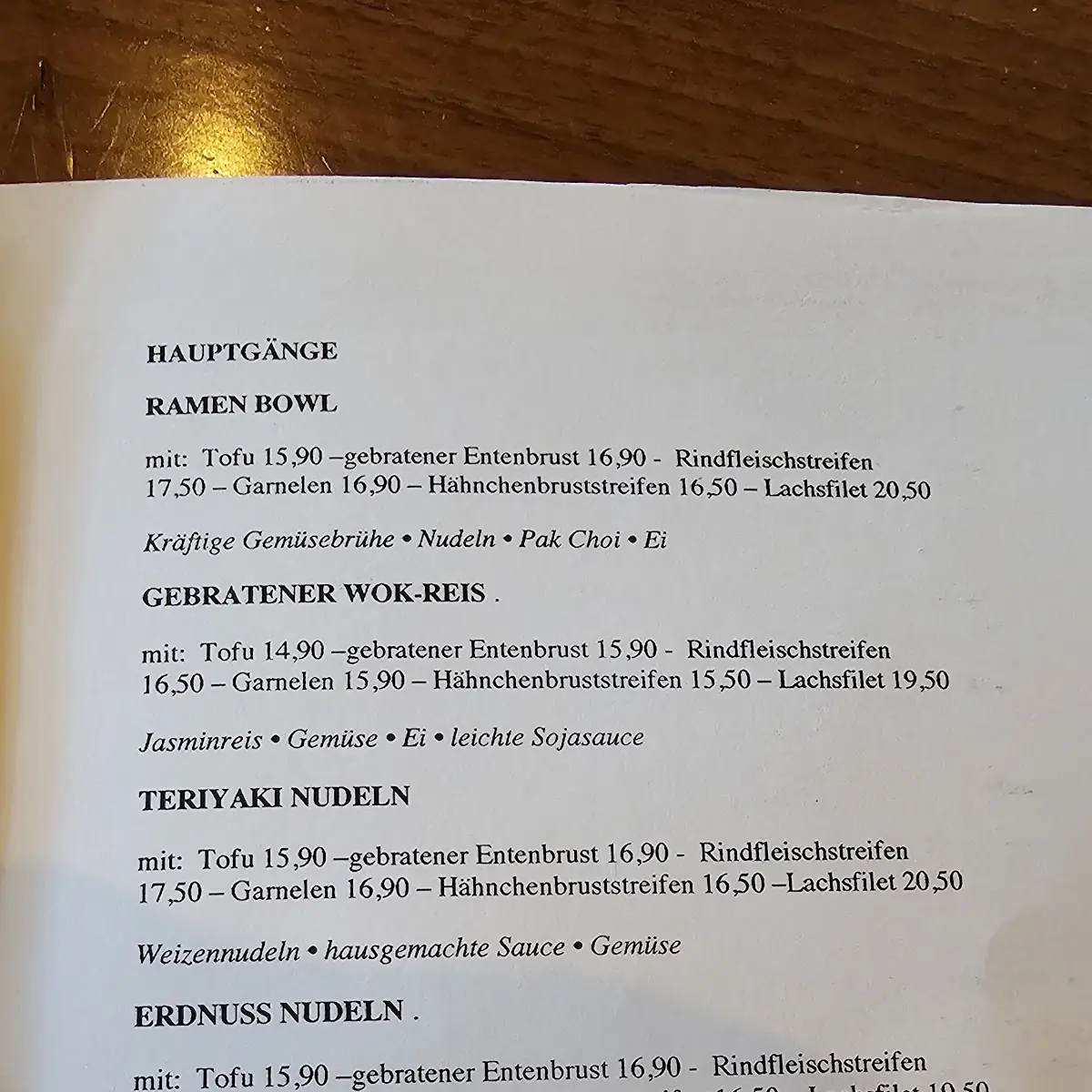 Speisekarte photo 1