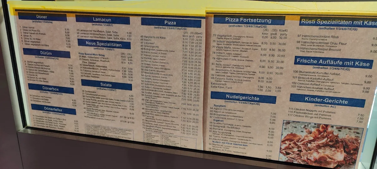 Speisekarte, Döner Remse beste