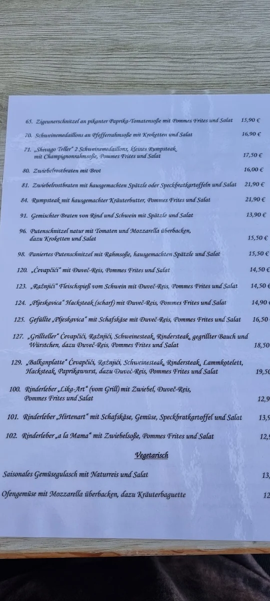 Speisekarte photo 1
