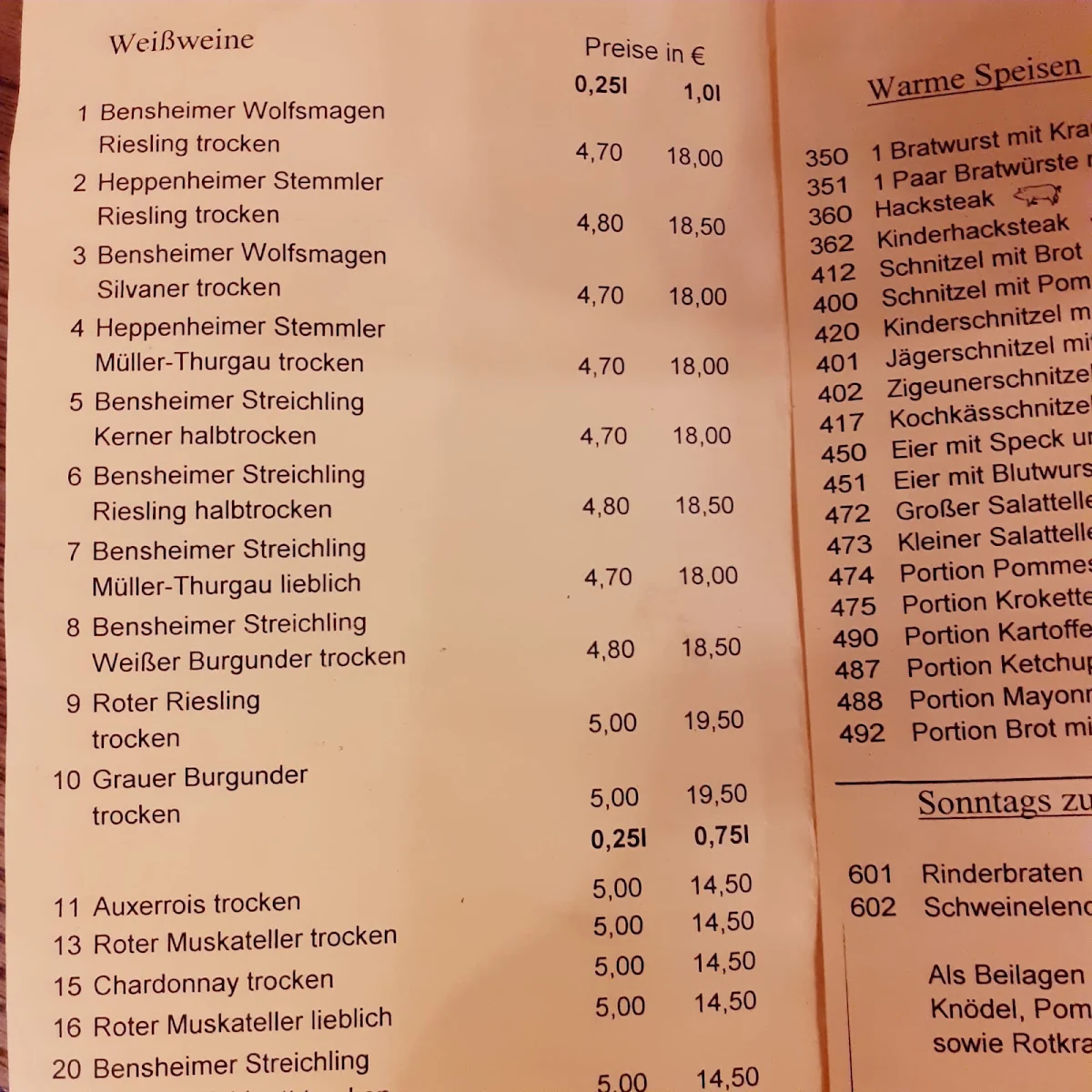 Speisekarte photo 2