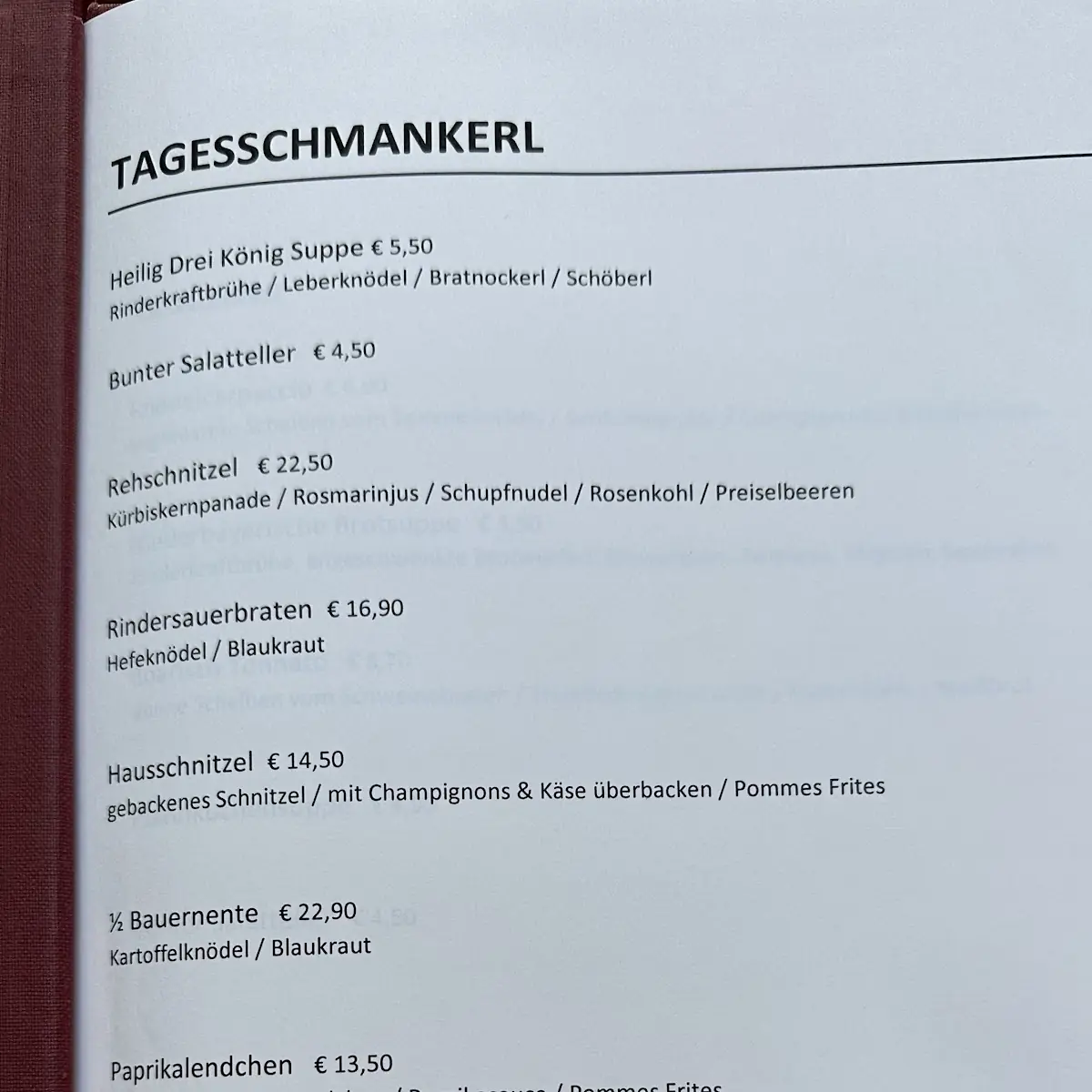 Speisekarte photo 5
