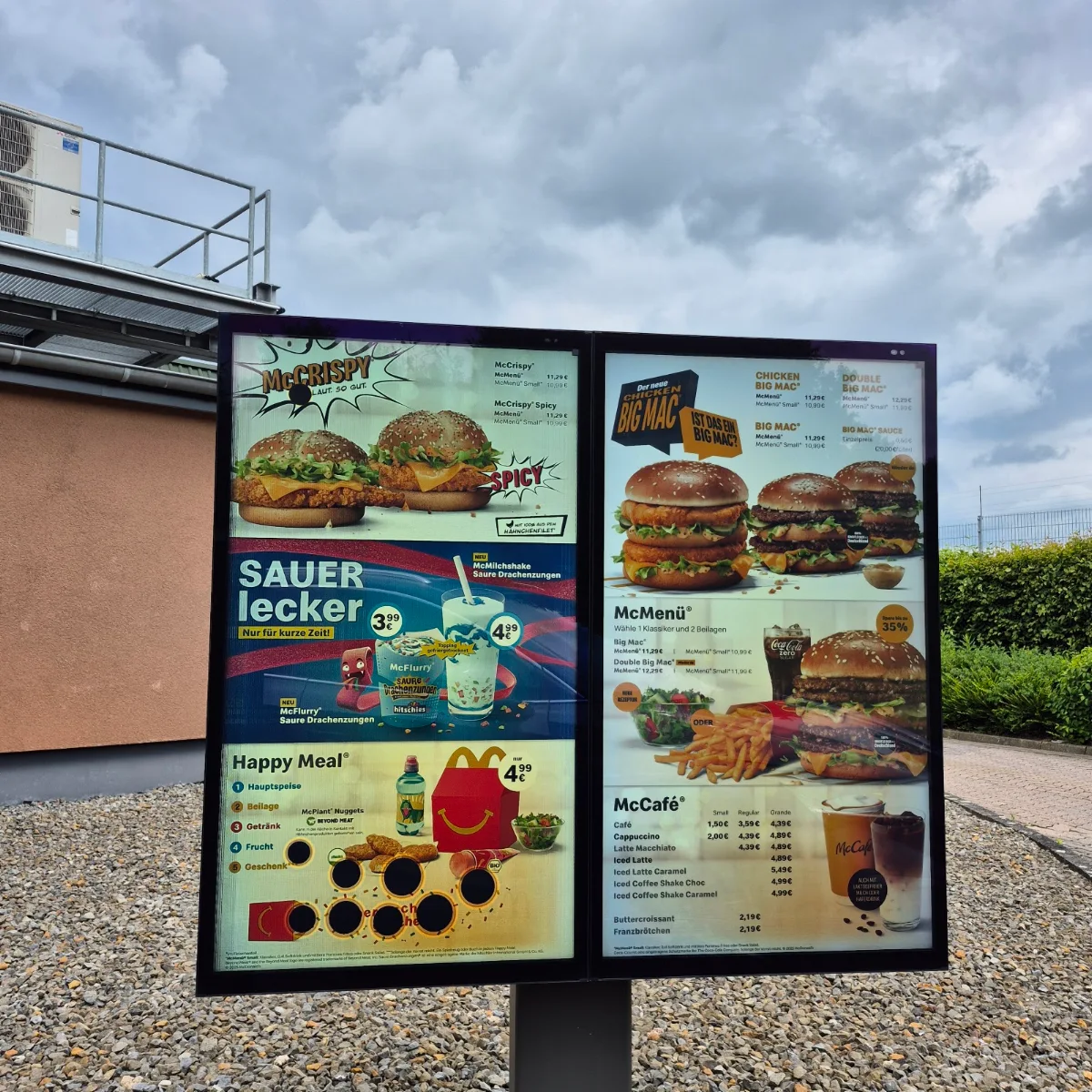 Speisekarte, McDonald's