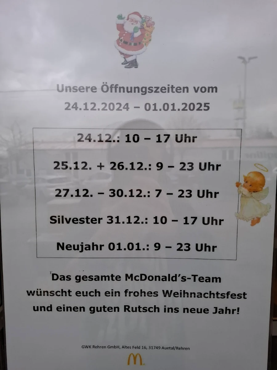 Speisekarte, McDonald's