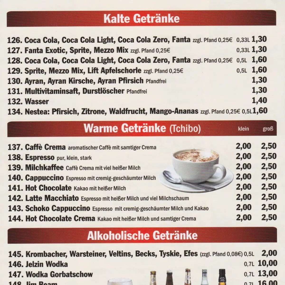Speisekarte, Kebap Haus Boele